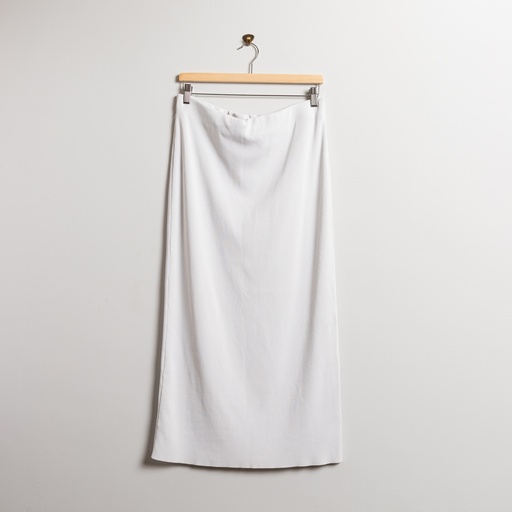 [E10084 sally youssef] White Cotton Skirt